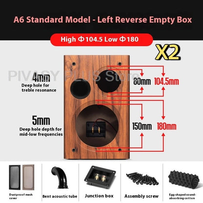 6.5 Inch Speaker Cabinet 18mm MDF Empty Sound Box DIY Enclosure Front Rear Port Speaker Accessories For Home Theater DJ Studio