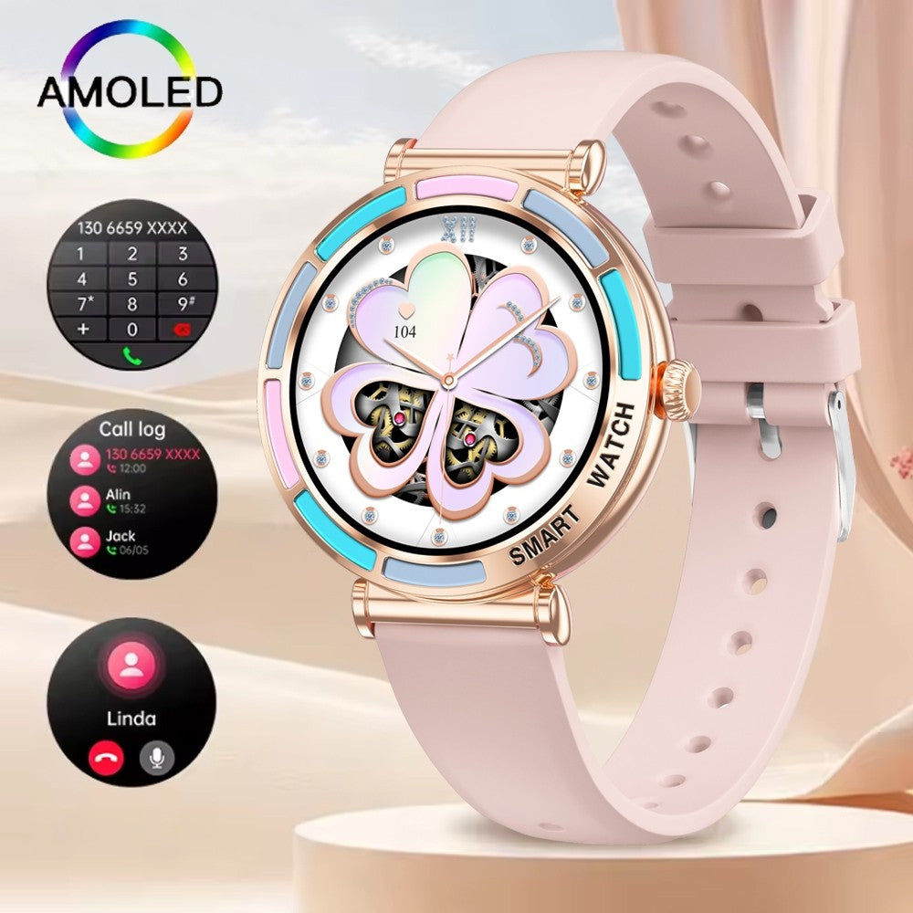 2025 Novo Smartwatch Feminino da Moda Tela HD 360*360 Pulseira Esportiva Mostrador Personalizado Frequência Cardíaca Chamada de Voz Smartwatch Para Android iOS