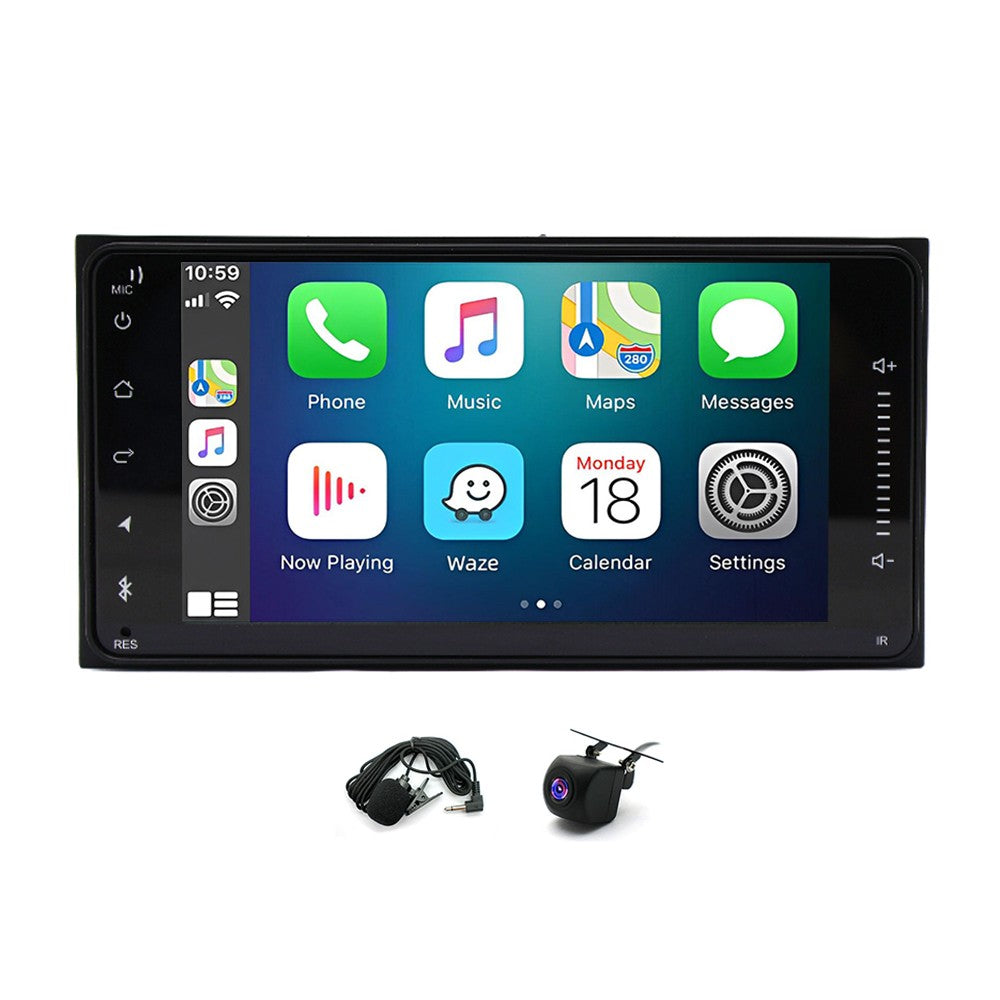 Rádio Automotivo para Toyota Hilux 2005 - 2014 Sem Fio para Carplay e Android Auto, Tela Sensível ao Toque IPS de 7 Polegadas Câmera de Ré WiFi SWC-2+32G