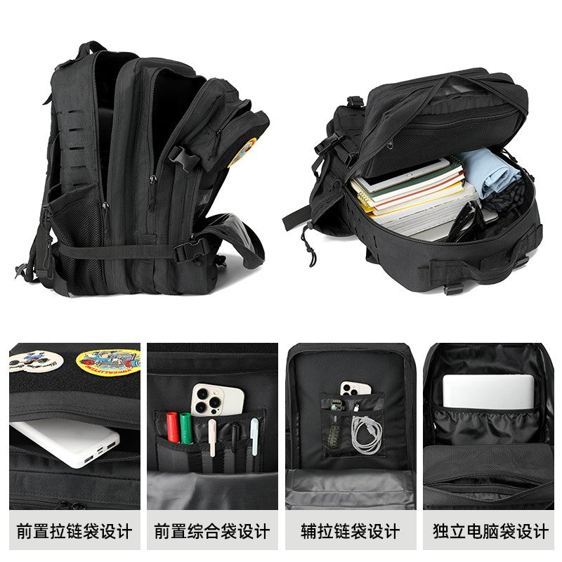 45L Men's Outdoor backpack Molle Backpack Hiking Backpack with bottle Stand Outdoor Hiking bag Fitness Backpack