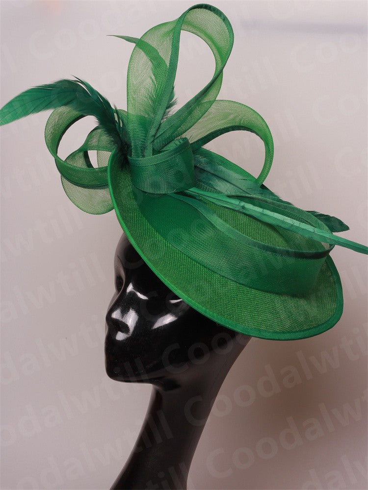 Noiva Casamento Malha Fascinators Chapéu Igreja Senhoras Mulheres Derby Chapéu Grande Fascinator Festa Evento Enfeite de Cabeça Noiva Casamento Pillbox Cap