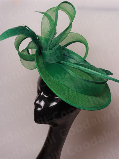 Noiva Casamento Malha Fascinators Chapéu Igreja Senhoras Mulheres Derby Chapéu Grande Fascinator Festa Evento Enfeite de Cabeça Noiva Casamento Pillbox Cap