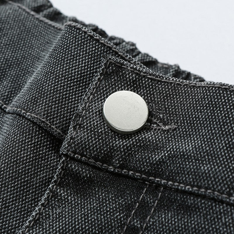 Calças jeans masculinas largas de perna reta, cintura alta, plus size, extra longas, 115cm, Primavera 190