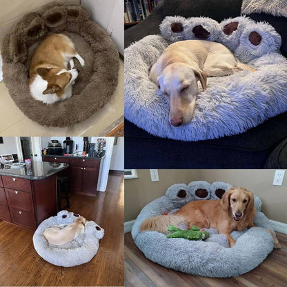 Cama de Cachorro Inverno Gato Sofá Cama Fofa Pata de Urso Confortável Camas Para Animais de Estimação Pequenos Médios Grandes Almofada Macia Fofa Cama de Cachorro