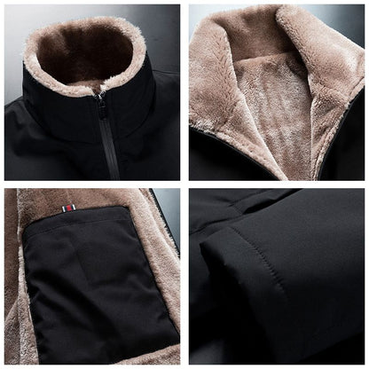 Men 2025 Winter Windproof Warm Thick Fleece Jacket Men Fashion Casual Coat Men Autumn Brand Outwear Outdoor Classic Jacket Men