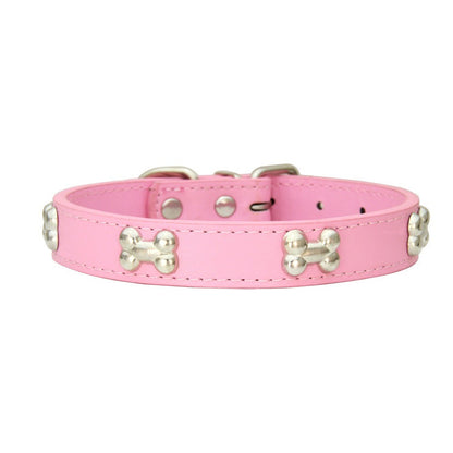 Novas coleiras de couro duráveis para cães, coleiras para filhotes de pug para cães pequenos e grandes, coleira de pescoço GXQ13