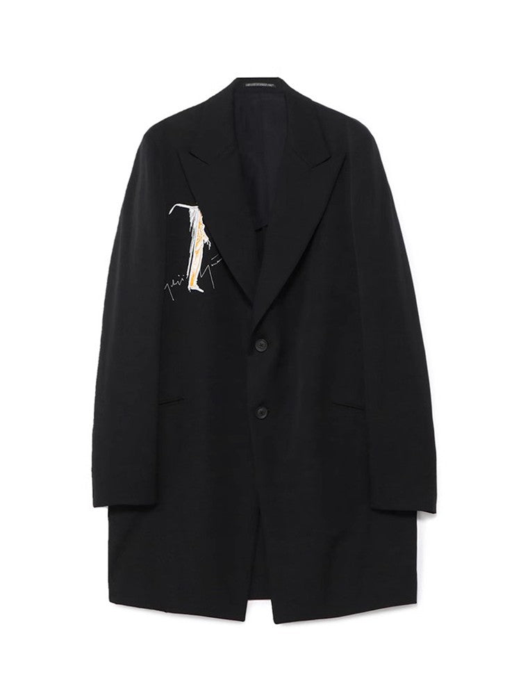 BLACK JOKER Big size blazer men's jacket with embroidery men's oversize jacket luxury men's jacket black Men's suit jackets
