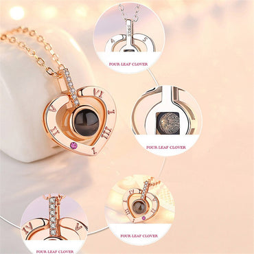 Projection Necklace 100 Languages I Love You Pendant Jewelry For Girlfriend Wife Lover Couple Creative Romantic Necklaces Gifts
