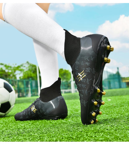 New Soccer Boots Men Football Shoes Cleats Professional Soccer Shoe High-Tops Non-Slip Spikes for Big Boys Wide Training Sneaker