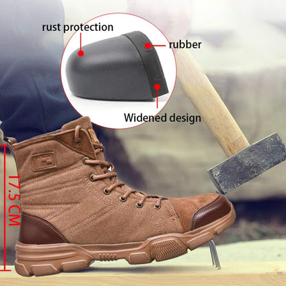 SUADEX Botas Masculinas de Bico de Aço Botas de Trabalho Indestrutíveis Sapatos de Trabalho Botas de Segurança para Deserto Calçados de Segurança 36-48