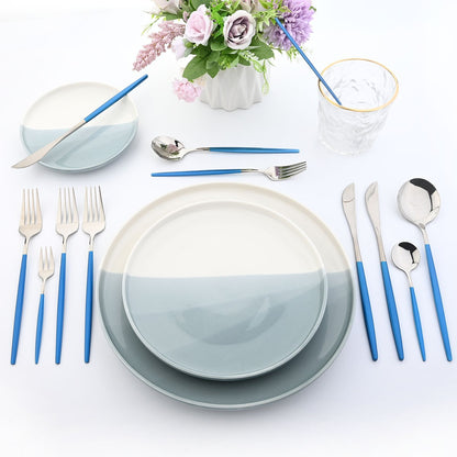 Blue Cutlery Set 18/0 Stainless Steel Gold Dinnerware Set Silverware Flatware Set Dinner Knife Fork Spoon Dropshipping