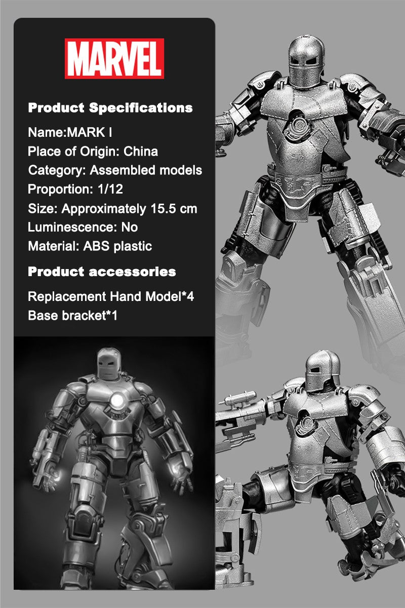 Fondjoy The Avengers Iron Man MK6 Joints Moveable Action Figures Toy 15cm ABS Material Model Toy Boy Birthday Gifts Hoilday Gift
