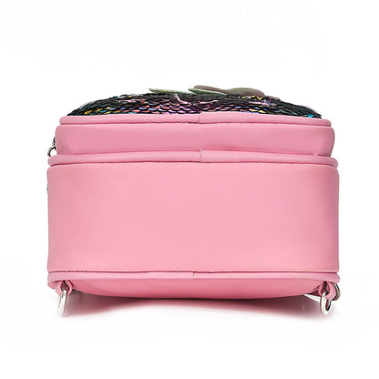 Mochila de Lantejoulas de Coelho para Meninas, Crianças, Pré-escola, Ensino Fundamental, Bolsas Infantis com Orelhas de Coelho, Material Escolar