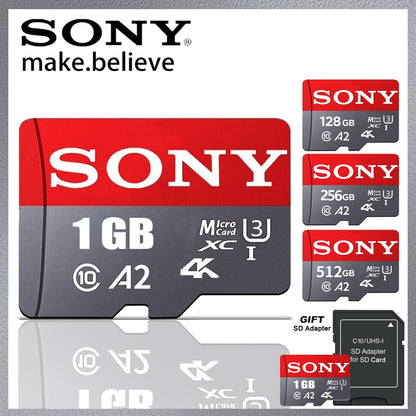 Cartão SD SONY Ultra Micro Mini 1TB 512GB Cartão de memória SD 128GB 256GB A2 U3 V30 Cartões Flash TF para Telefone Computador