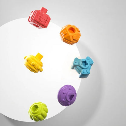 Atividade Sensorial de Empilhar Cubos Geométricos Jogo de Treinamento de Habilidades Motoras Finas e Dedos Brinquedos Educacionais Precoces Para Bebês Presente