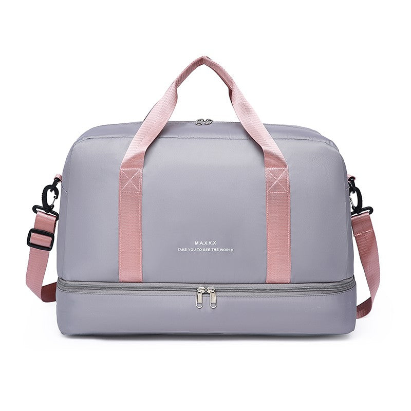 Large Capacity Travel Duffel Bag Oxford Gym Fitness Bag with Wet/Dry Zones & Shoes Compartment for Outdoor Trips Sport Bag