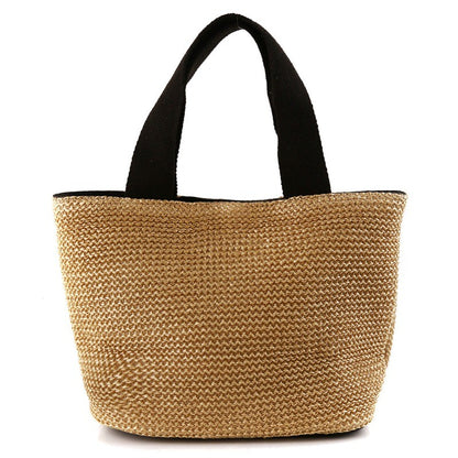 Beach Straw Shoulder Messenger Bag Women Bohemian Summer Woven Rattan Bucket Shoulder Handbag Handmade Crossbody Bags For Women