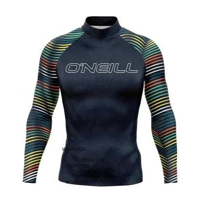 2025 Hot Men's long Sleeve Surfing Shirt Champion Rashguard For Surf Sportswear Beach UV Swimwear UPF50 Clothe
