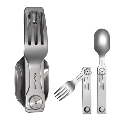 Roxon C2 Utensílio para Acampamento, Talheres Dobráveis Destacáveis 2 em 1 com Garfo e Colher para Ambientes Externos, Acampamento, Caminhada, Fácil de Transportar e Altamente
