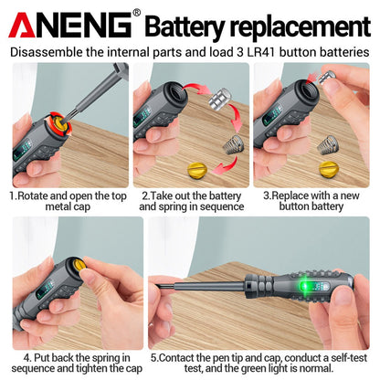 Chaves de fenda ANENG B05 de fenda/cruz Indicador de lâmpada neon Medidor Caneta elétrica Caneta testadora de bolso isolada para eletricistas Ferramentas