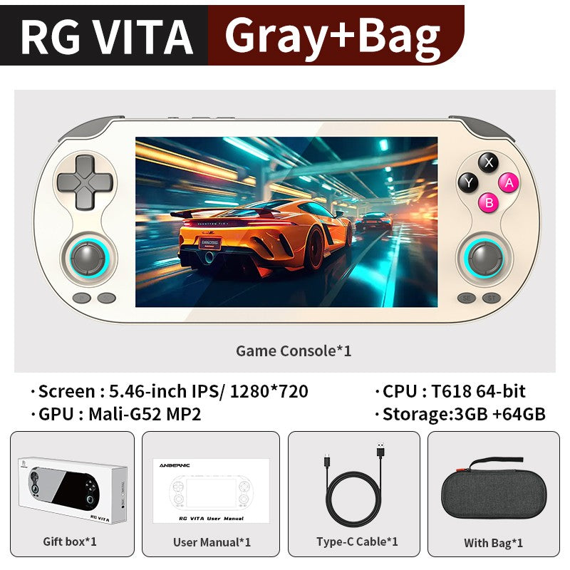 Anbernic RG VITA / RG VITA Pro Handheld Game Console IPS Touchscreen 5000mAh Video Gaming Player Supports AI Streaming RixelHK