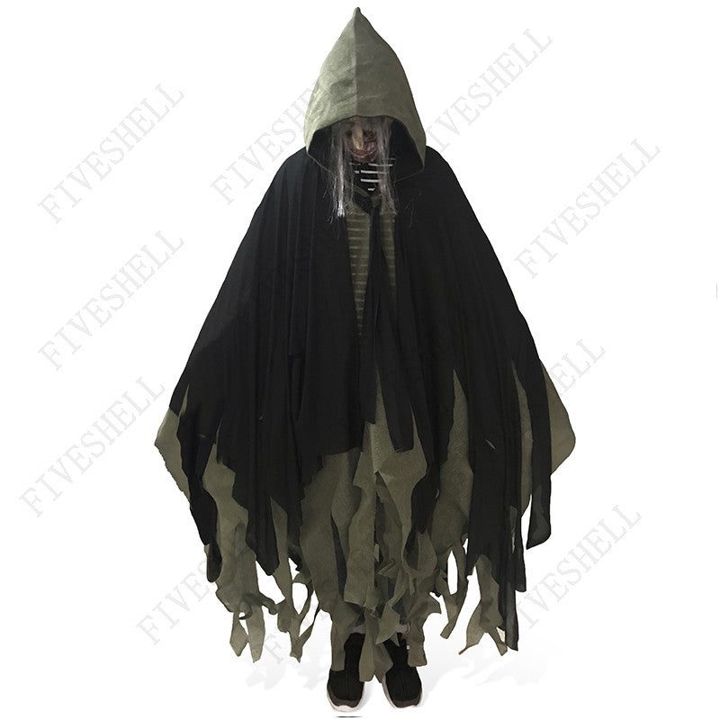 Unisex Halloween Ghost Dementors Cosplay Costume Gothic Horror Zombie Tattered Hooded Capes Day Of The Dead Party Props Cloaks