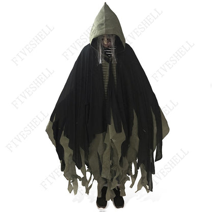 Unisex Halloween Ghost Dementors Cosplay Costume Gothic Horror Zombie Tattered Hooded Capes Day Of The Dead Party Props Cloaks