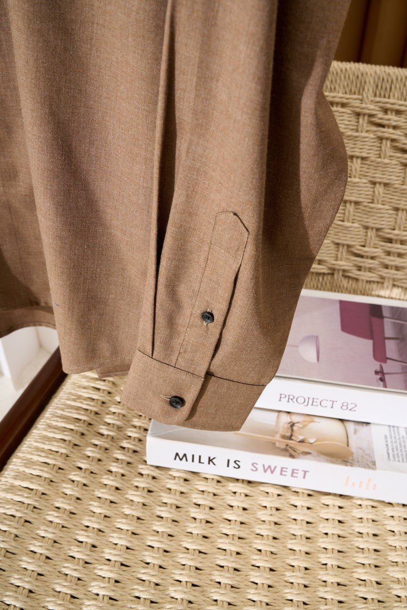 Bri 25ss Italian cashmere blend long-sleeved business casual shirt