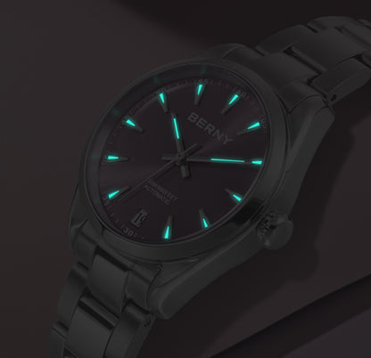 BERNY Automatic Women Watch PT5000 Sapphire Mechanical Elegant Women's Swim Watches 20ATM Full Stainless steel Swim Wristwatch