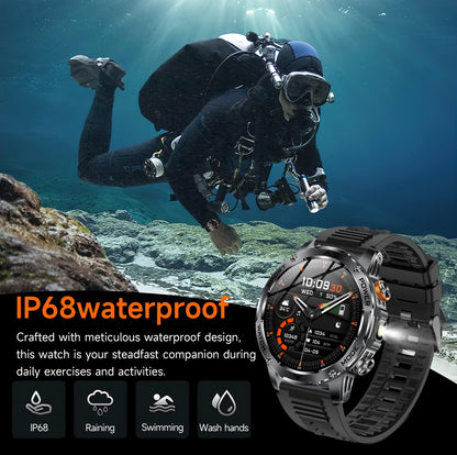 LIGE New Smart Watch Men 1000mAh Large Capacity Battery Outdoor Flashlight Bluetooth Call Waterproof Sport Fitness Smartwatch
