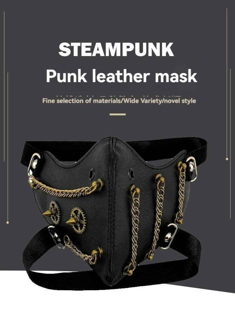 Saibo punk steampunk party protective mask personality chain Halloween adult face mask