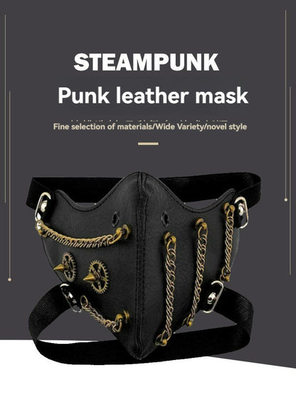 Saibo punk steampunk party protective mask personality chain Halloween adult face mask
