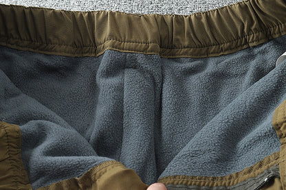Calça Cargo de Ferramentas com Forro de Lã Grosso Impermeável para Homens e Mulheres, Inverno, Exterior, com Vários Bolsos, Solta, Reta, Macacão, Calça Comprida