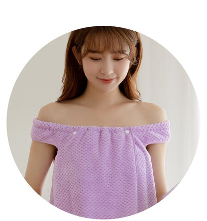 Large Bath towels For Body coral velvet Bath Towels Fashion Lady Wearable Fast Drying Beach Spa Bathrobes Bath Skirt