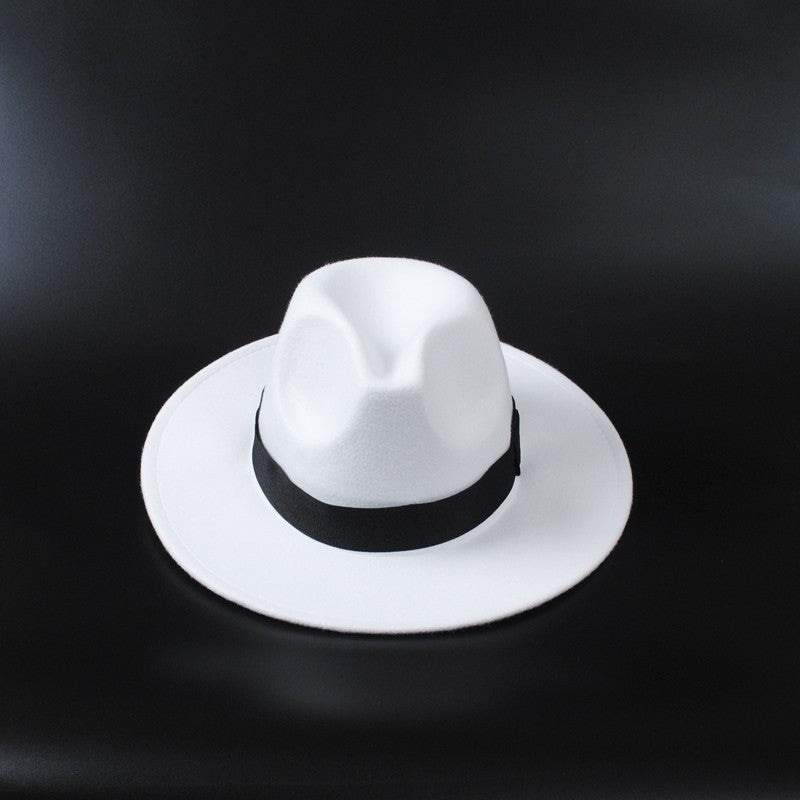 Topi Fedoras Musim Dingin Topi Jazz Klasik Felt Topi Fedora Panama Kasual untuk Pesta Putih chapeau luxe chapeu panama masculino