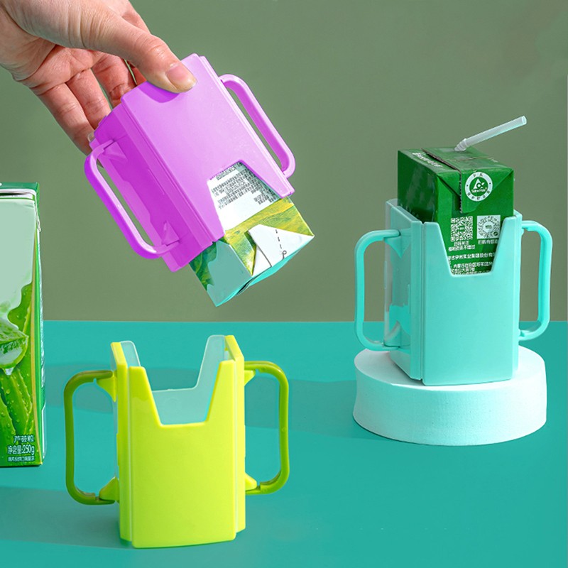 Bottle Cup Milk Holder Adjustable Safety Plastic Baby Toddler Juice Box Drinking Durable Adjustable Milk Carton Holder