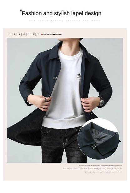 Top Quality Korean New Brand Casual Fashion Long Men Trench Coat  Windbreaker Overcoat Slim Fit Long Jacket Men Clothing