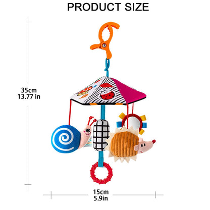 Baby Color Plush Umbrella Wind Chime Baby Bed Bell Visual Inspiration Baby stroller pendant Wind Chime Comfort Toy