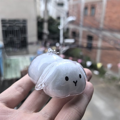 Transparent Rabbit Hair Keepsake Bottle Pet Hair Storage Capsule Keychain Thoughtful Gift for Rabbit Lovers And Owners