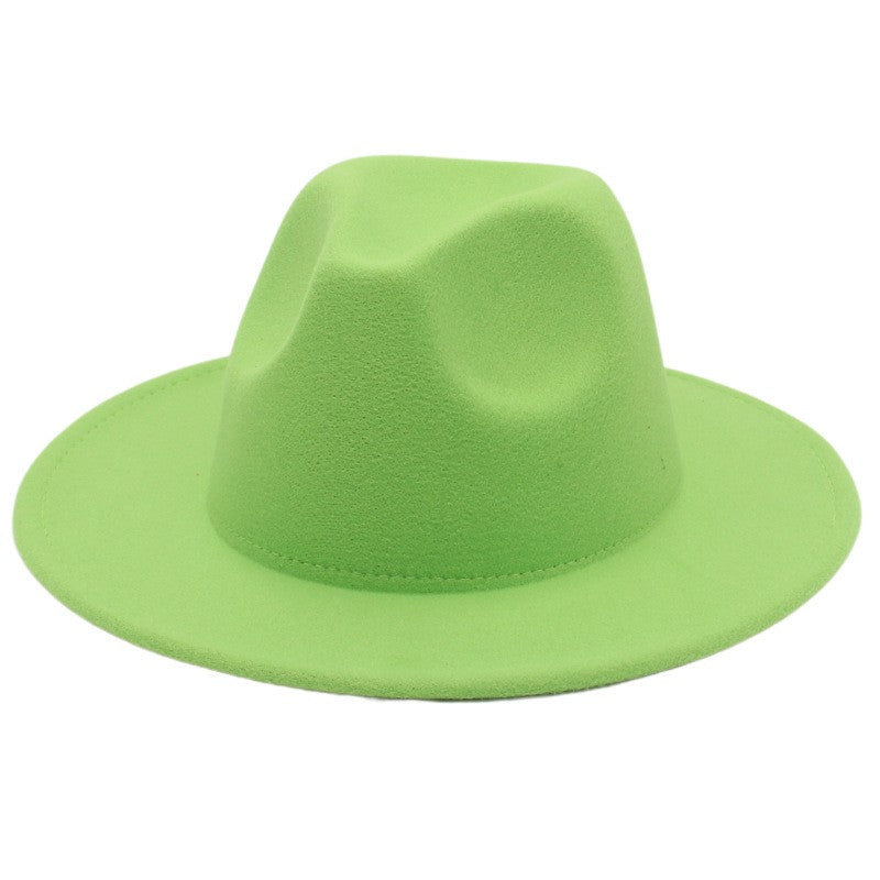 Women Fedora Hat Autumn Winter Luxury Men Top Hats Trendy Formal Wedding Decorate Black Green White Panama Cap Fedoras Gorras