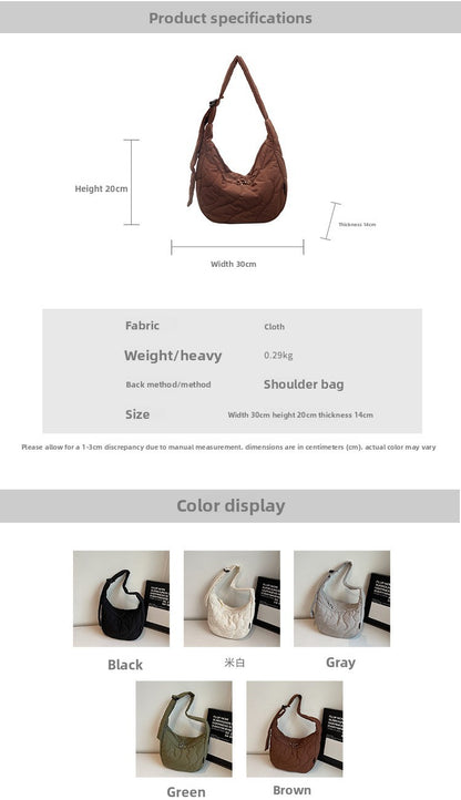 New Commuting Crossbody Bags for Women Fashion Texture and Simple Hobo Shoulder Bag Large Capacity Versatile Bags for Travel