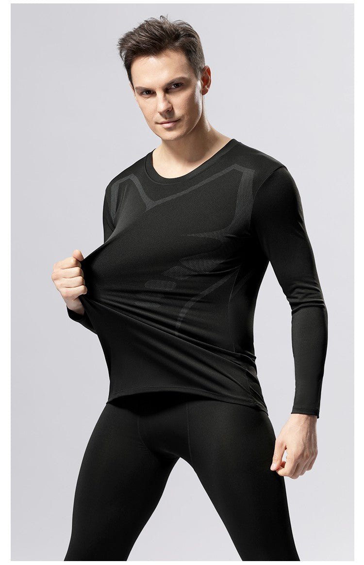 New Compression Running Sets Men Quick Dry Long Sleeve Shirt Basketball Fitness Gym Legging Male Workout Muscle Top Tracksuit