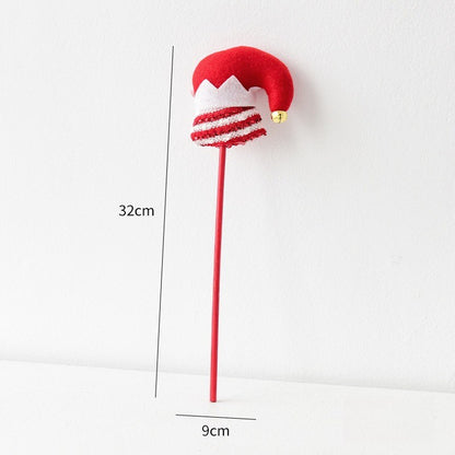 1PC Elf Hat Cuttle Decorated Striped Pants Cuttle Christmas Tree Christmas Elf Stick Christmas Gift Holiday Atmosphere Dress Up