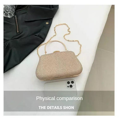 Luxury High Design Women Evening Bag Brand Party Banquet Glitter Bag for Ladies Wedding Clutch Handbag Shoulder Bag Chain Bolsas
