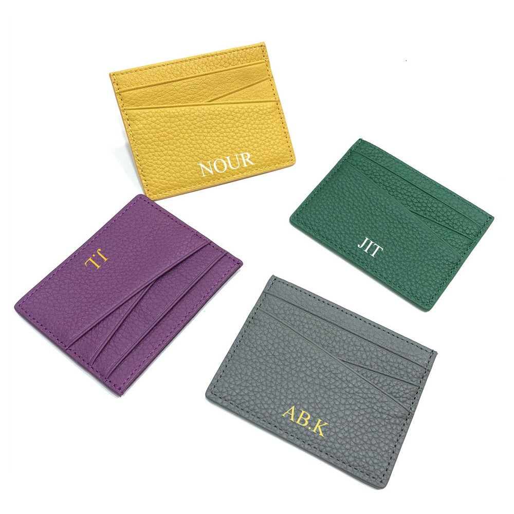 Custom Name ID Card Holder Fashion Slim Women Personalize Initials Mini Credit Card Wallet DIY Men Gift Engrave Logo Cardholder