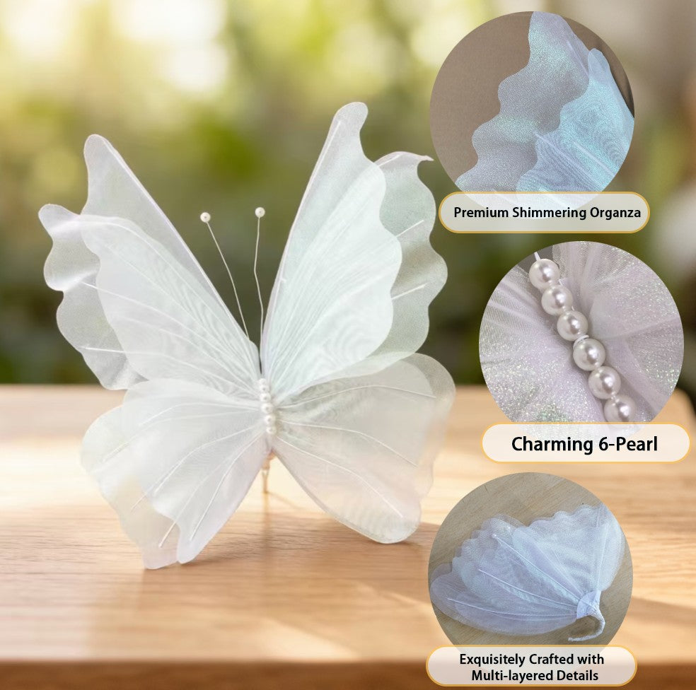 1/2/4pcs 50cm 3D Gradient Silk Butterfly,Wavy Petal Edge,Glitter Org Layered,for Wedding/Party/Photo Gift