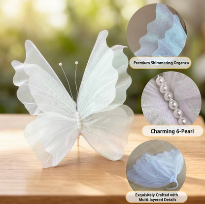 1/2/4pcs 50cm 3D Gradient Silk Butterfly,Wavy Petal Edge,Glitter Org Layered,for Wedding/Party/Photo Gift