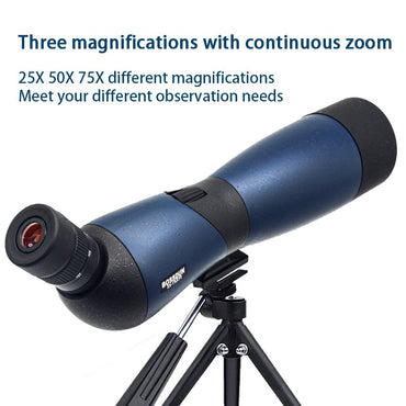 Luneta Monocular com Zoom 25-75x70 Prisma BAK4 À Prova d'Água para Tiro Esportivo Observação de Pássaros Acampamento ao Ar Livre Caça