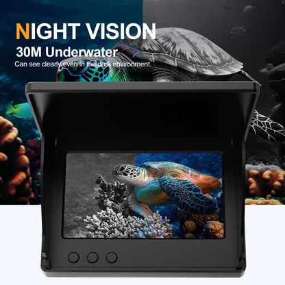 Localizador de Peixes Portátil com Sonda, Câmera de Pesca Subaquática Portátil 1080P de 4,3 Polegadas LCD com Visão Noturna e Ângulo de 120°