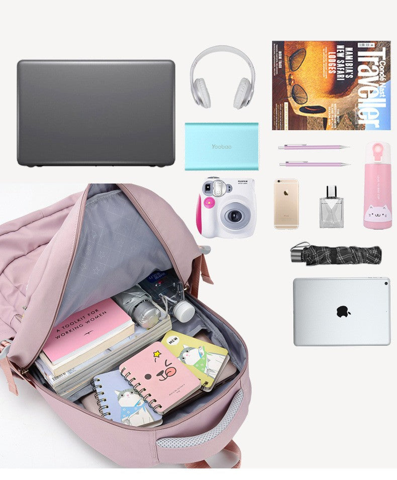 Girl School Bag Backpack Back Pack For Teenager Women Children Female Pink Schoolbag Primary High Bagpack Class Teens Child Kids